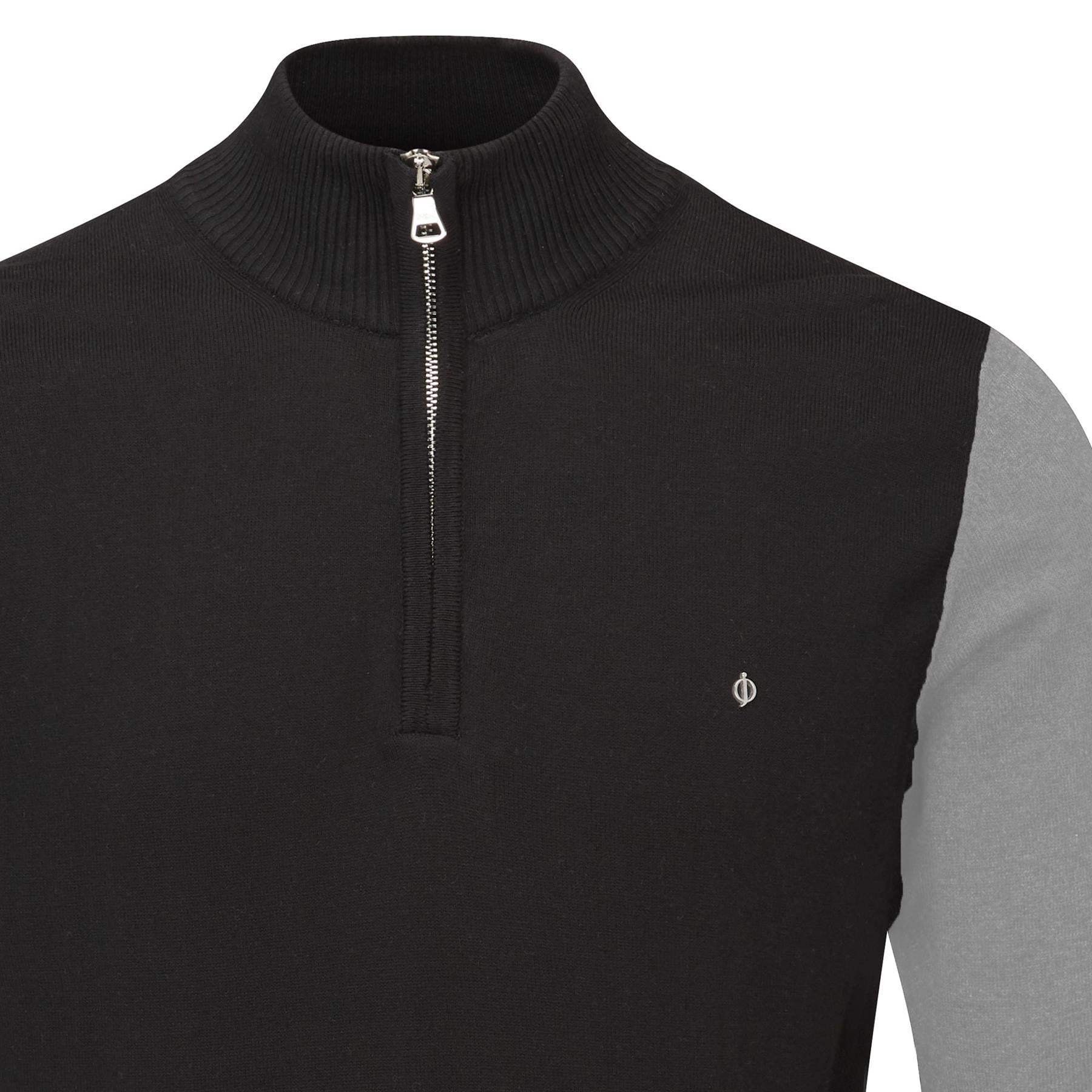 Waldorf Pin Cotton Zip Neck Sweater - Oscar Jacobson Golf  